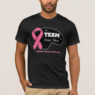 Camiseta Personalice el nombre del equipo - cáncer de pech