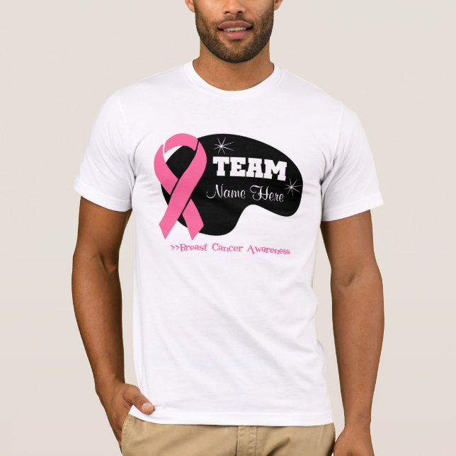 Camiseta Personalice el nombre del equipo - cáncer de pecho (Anverso)