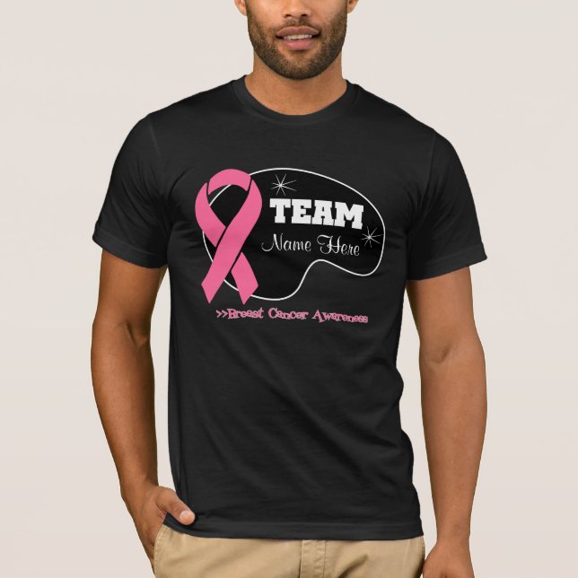 Camiseta Personalice el nombre del equipo - cáncer de pecho (Anverso)