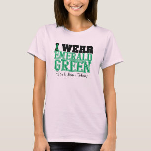 Camiseta Personalice el uso de cáncer de hígado verde esmer