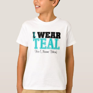 Camiseta Personalice el uso de cáncer de ovario Verde azul