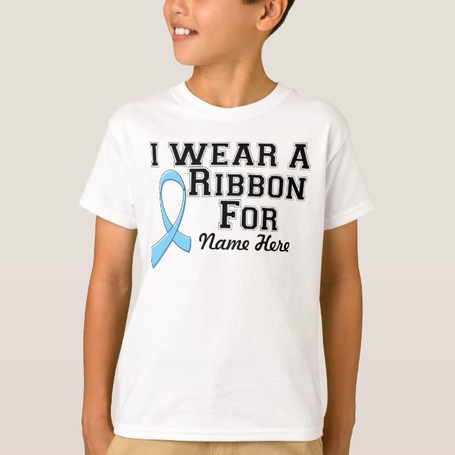 Camiseta Personalice el uso de una cinta azul clara (Anverso)