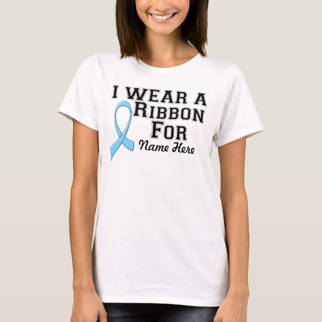 Camiseta Personalice el uso de una cinta azul clara (Anverso)