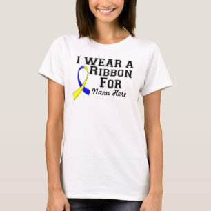 Camiseta Personalice el uso de una cinta azul y amarilla