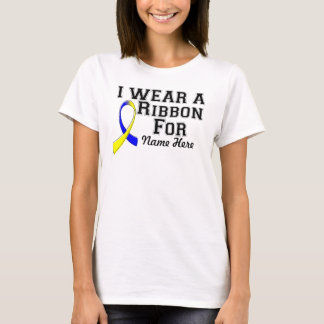 Camiseta Personalice el uso de una cinta azul y amarilla