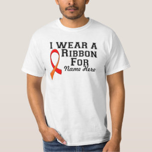 Camiseta Personalice el uso de una cinta roja y Naranja