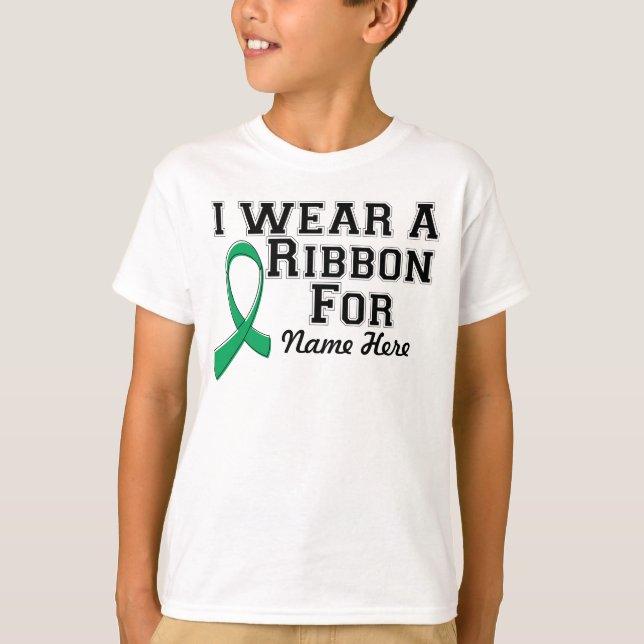Camiseta Personalice el uso de una cinta verde esmeralda (Anverso)
