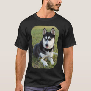 Camiseta Personalice feliz cachorrito siberiano Husky