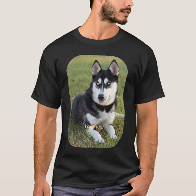 Camiseta Personalice feliz cachorrito siberiano Husky (Anverso)