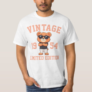 Camiseta personalice Mens Vintage Birthday Born Teddy Bear