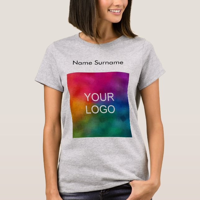 Camiseta Personalice su logotipo aquí El personal del emple (Anverso)