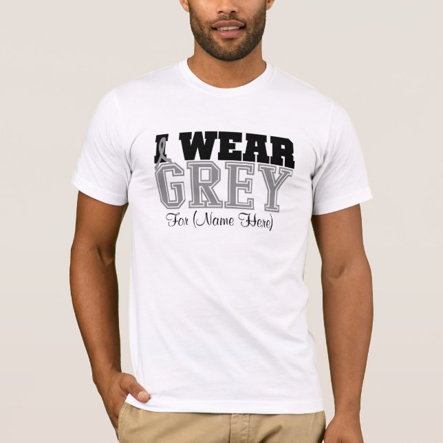Camiseta Personalíceme llevan al cáncer de cerebro gris de (Anverso)