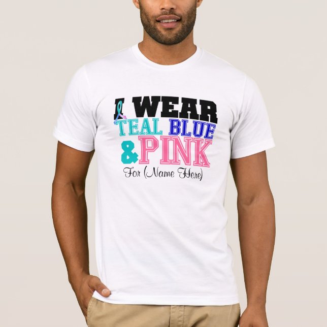 Camiseta Personalíceme llevan al cáncer de tiroides rosado (Anverso)
