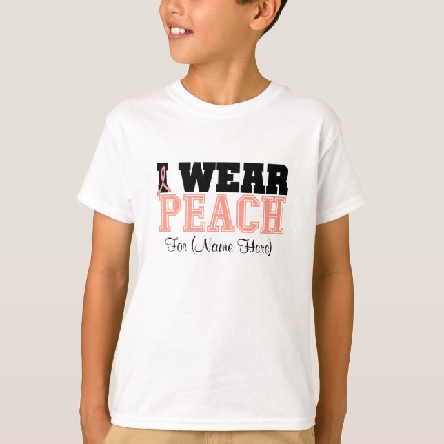Camiseta Personalíceme llevan al cáncer uterino de la cinta (Anverso)