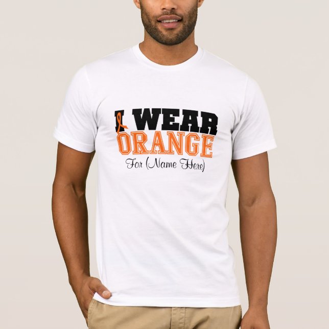Camiseta Personalíceme llevan leucemia anaranjada de la (Anverso)