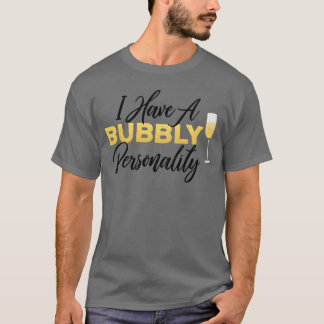 Camiseta Personalidad Burbujeante Champagnewine Cita amigos