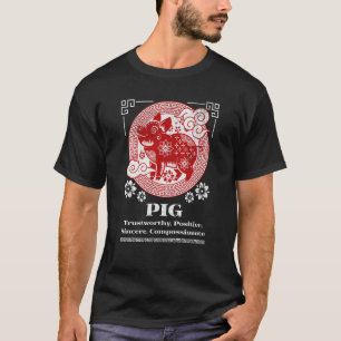 Camiseta Personalidad del cerdo zodiaco chino