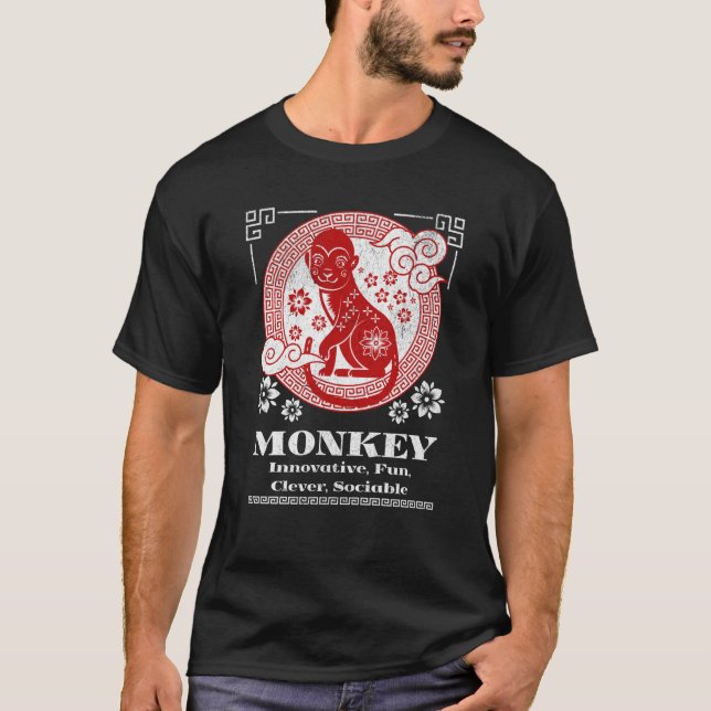 Camiseta Personalidad del mono zodiaco chino (Anverso)