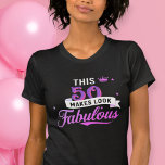 Camiseta Personalised 50th Birthday T-Shirt for Women<br><div class="desc">Celebrate a milestone birthday in style with our Personalised 50th Birthday T-Shirt! Designed specifically for women born in 1974, this shirt is the perfect birthday gift to commemorate a fabulous half-century of life. Crafted from high-quality, soft fabric, it ensures comfort while making a bold statement. The vintage-inspired design captures the...</div>