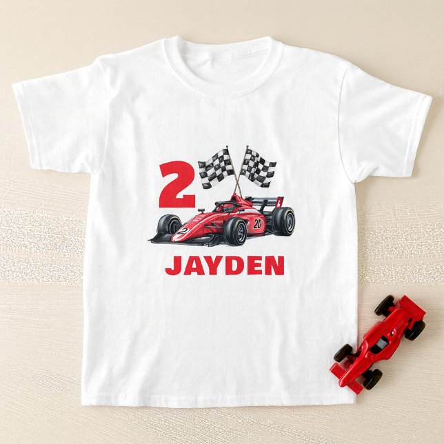 Camiseta Personalised Boys Racing Birthday T-Shirt (Subido por el creador)