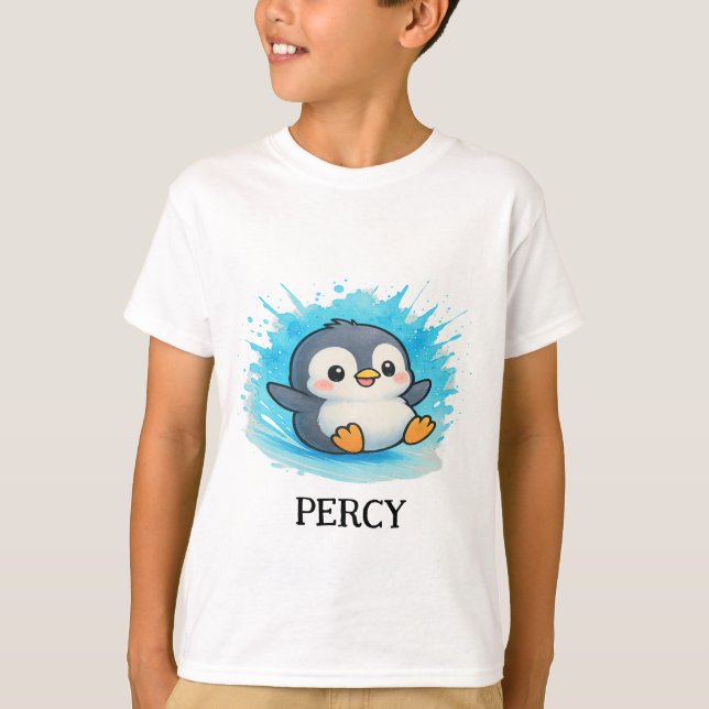 Camiseta Personalised Cute Animal Tee - Kids T-Shirt Percy  (Anverso)