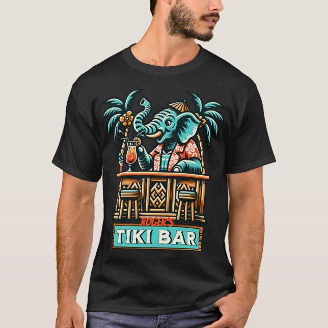Camiseta Personaliza el bar de los elefantes retro (Anverso)