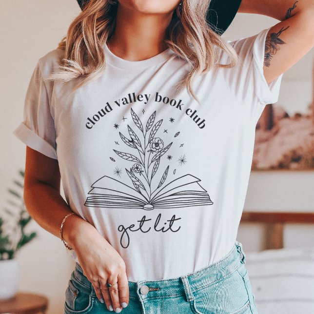 Camiseta Personaliza el libro floral con brillo ligero (Subido por el creador)