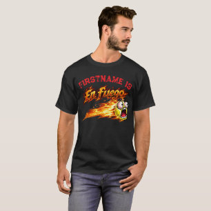 Camiseta Personaliza "En fuego" Pelota de tenis en llamas.