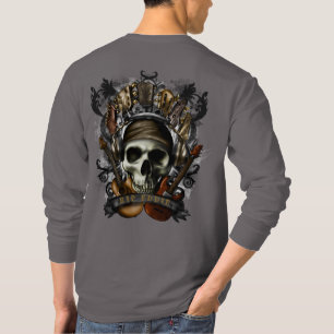 Camiseta Personaliza guitarras de Rock N Roll calavera cami