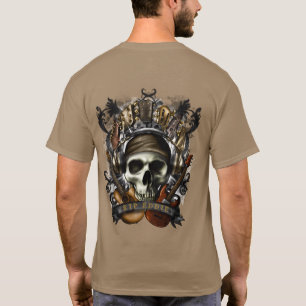 Camiseta Personaliza guitarras de Rock N Roll calavera cami