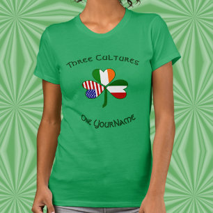 Camiseta Personaliza Italia Irlanda Estados Unidos Trébol d
