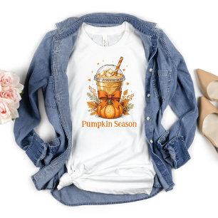 Camiseta Personaliza la bebida otoñal de café con leche hel