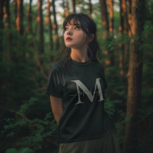 Camiseta Personaliza la inicial del monograma del nombre de