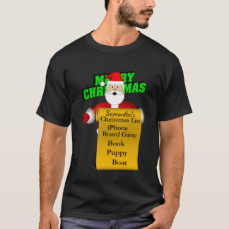 Camiseta Personaliza la lista de deseos de Santa