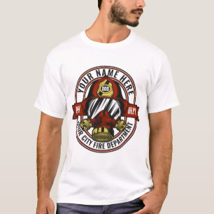 Camiseta Personaliza MÁSCARA de casco de bombero NAME Resca