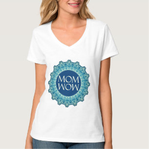 Camiseta Personaliza MOM WOW Yoga Mandala Mujer Cuello en V