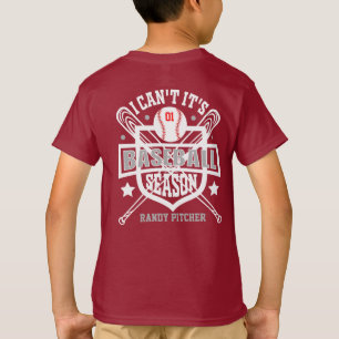 Camiseta Personaliza No Puedo Es Temporada De Béisbol Númer