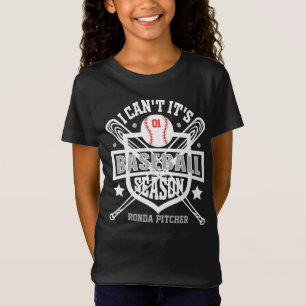 Camiseta Personaliza No Puedo Es Temporada De Béisbol Númer