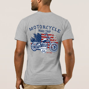Camiseta Personaliza Ruta 66 Bandera de EE. UU. Viaje en Mo