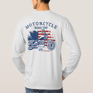 Camiseta Personaliza Ruta 66 de Viaje en Motocicleta Bander