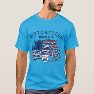Camiseta Personaliza Ruta 66 de Viaje en Motocicleta Bander