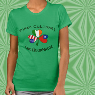 Camiseta Personaliza Taiwán China Irlanda EE. UU. Trébol