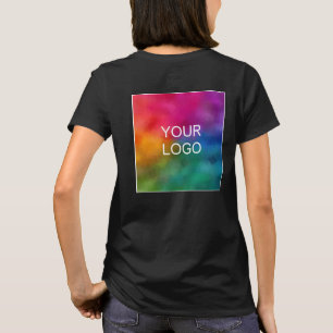 Camiseta Personaliza tu logotipo comercial Elegante negro