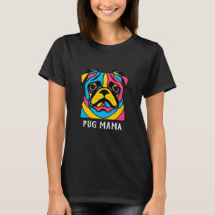 Camiseta personalizable 3 tonalidad de pug mama