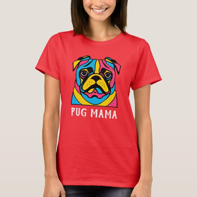 Camiseta personalizable 3 tono pug (Anverso)