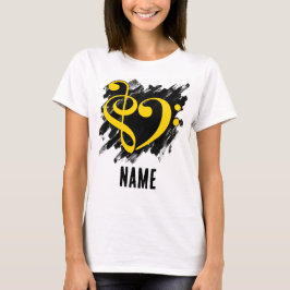 Camiseta Personalizable Amarillo del corazón limpio del tré