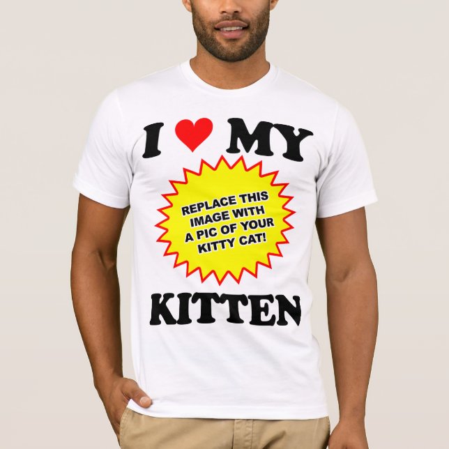 Camiseta PERSONALIZABLE Amo a mi gatito (Anverso)