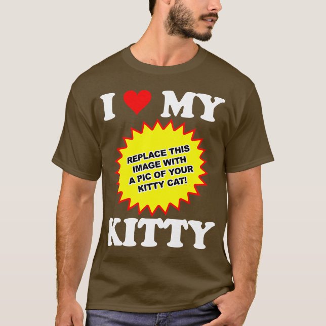 Camiseta PERSONALIZABLE Amo a mi gatito (Anverso)