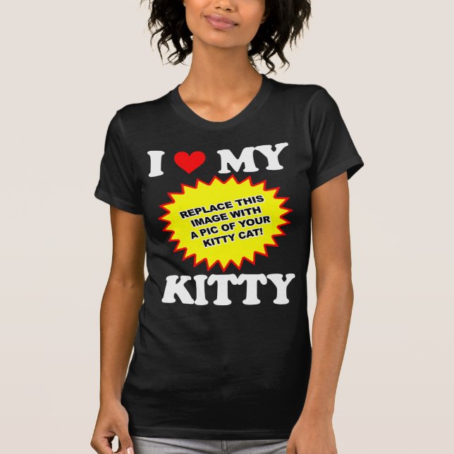 Camiseta PERSONALIZABLE Amo a mi gatito (Anverso)