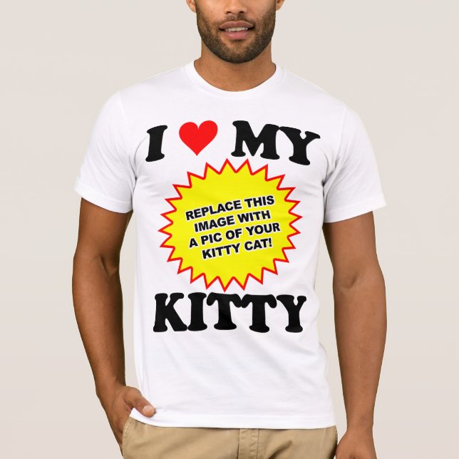 Camiseta PERSONALIZABLE Amo a mi gatito (Anverso)